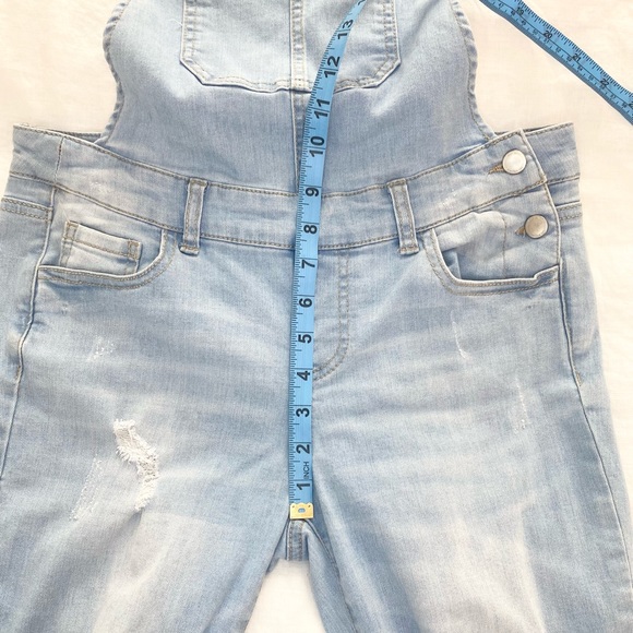 Wax Jeans Women's Juniors Ankle Length Skinny Leg Denim Overalls - Picture 12 of 15